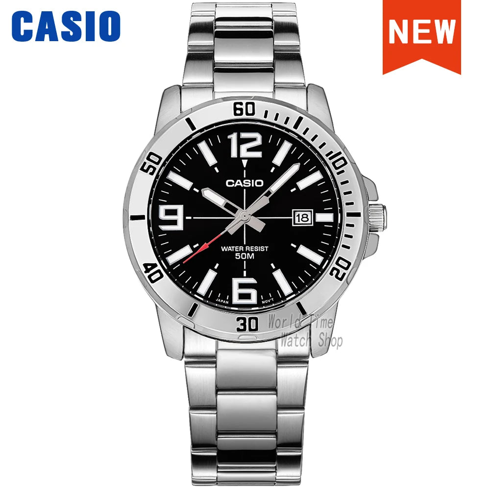 Montre Quartz Homme Casio MTP-VD01 MTP-VT01 Acier Lumineux Calendrier Étanche 5 Bar Business 10 Coloris – CLEVI Paris