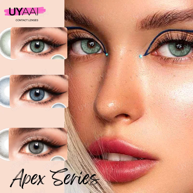 Lentilles de Contact Colorées UYAAI – 15 Teintes, Port Annuel, Confort Hydrogel