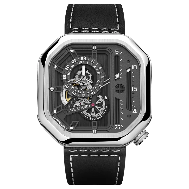 Montre Homme Automatique Squelette Racing Agelocer – CLEVI Paris