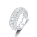 Bague Cocktail Triple Rang Moissanite Pavé – CLEVI Paris