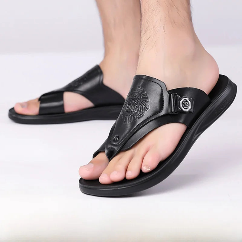 Tongs Homme Été – Antidérapantes, Légères, Style Rétro | Blanc, Noir ou Marron Foncé