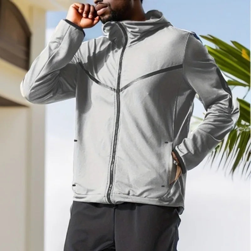 Veste de Sport Homme à Capuche Zippée – Coupe Régulière Casual – 4 Coloris, S à 2XL – CLEVI Paris