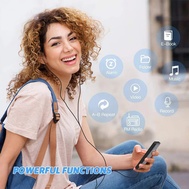 Lecteur MP3 Portable Bluetooth – Écran LCD, Radio FM, HiFi & Enregistreur Vocal