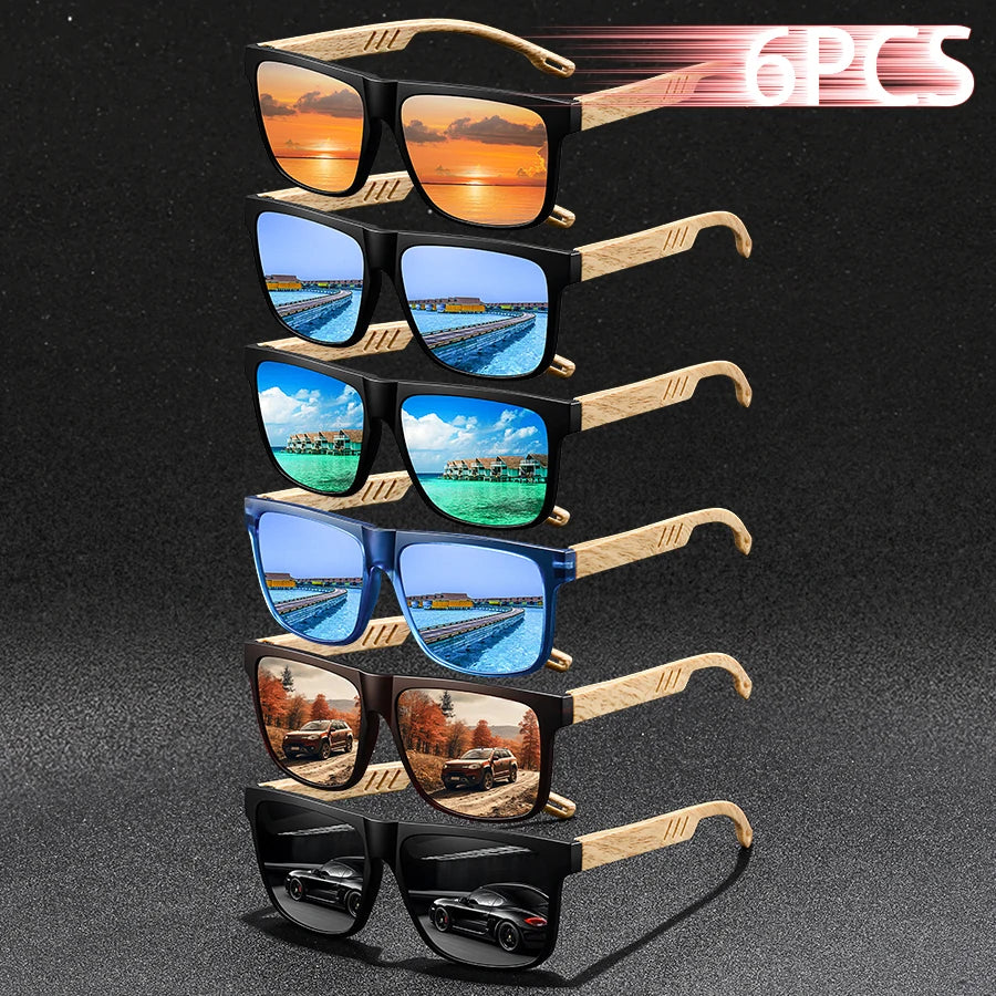Lot 6 Lunettes de Soleil Carrées Unisexe Classiques SF70 – CLEVI Paris