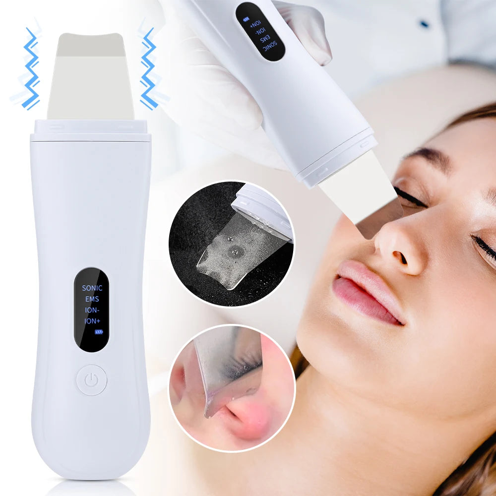 Spatule Ultrasonique Nettoyante Visage | Anti-Points Noirs & Lifting EMS