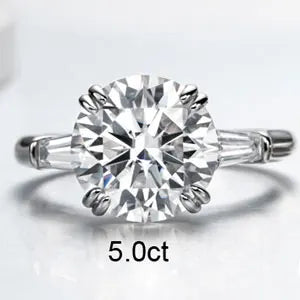 Bague Fiançailles Moissanîte 3 Pierres | Argent 925 3CT / 5CT Certifiée GRA – CLEVI Paris