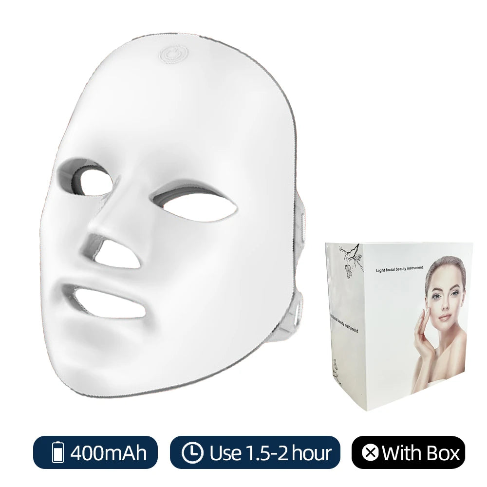 Masque LED Visage 7 Couleurs | Photothérapie Anti-Rides, Anti-Acné & Éclat