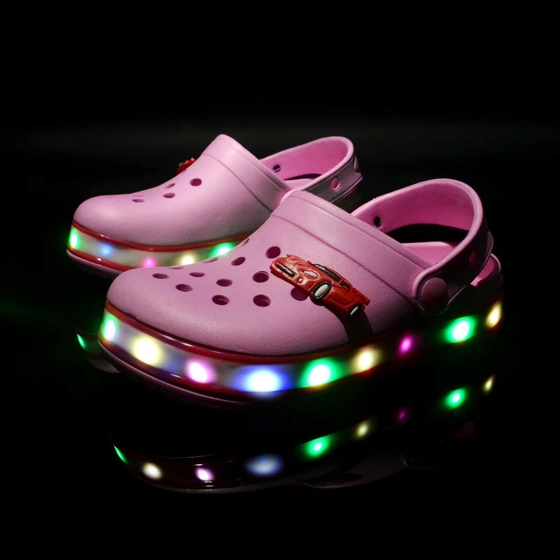 Sandales LED Lumineuses Enfant – Cartoon Antidérapantes Plage Été