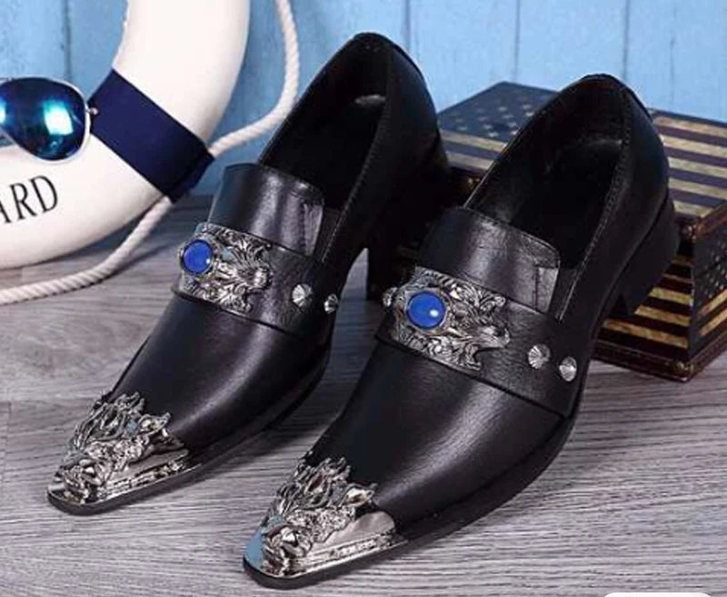 Mocassins Homme Luxe Oxford Slip-On – Bout Métallique, Cuir Suédé – CLEVI Paris
