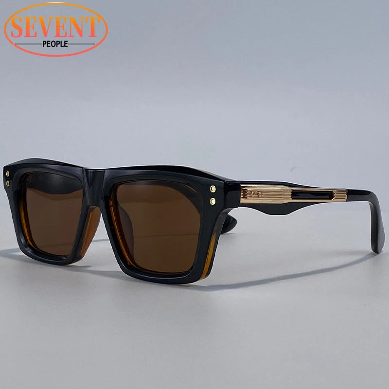 Lunettes de Soleil Steampunk Carrées Homme | UV400 Verres Dégradés & Polarisés | Conduite Vintage – CLEVI Paris
