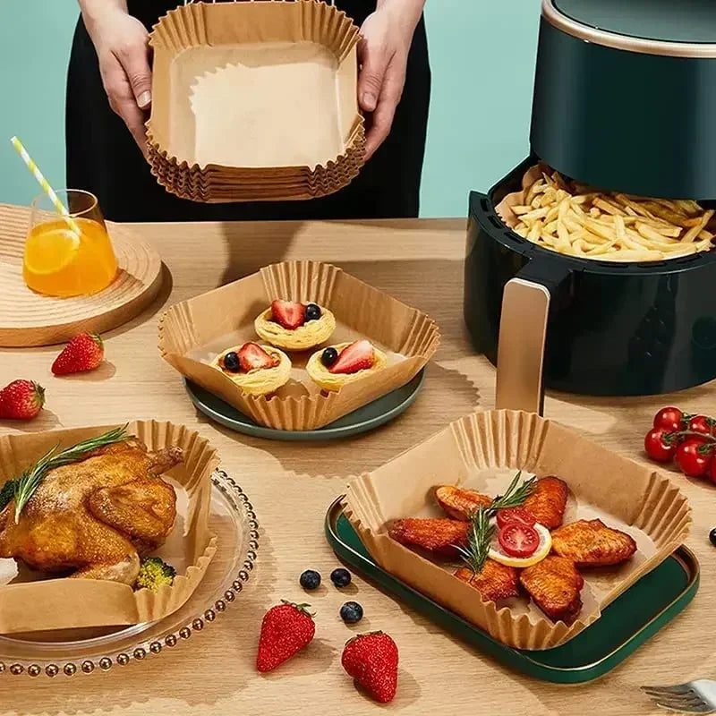 Feuilles Papier Cuisson Air Fryer Lot de 50 — CLEVI Paris