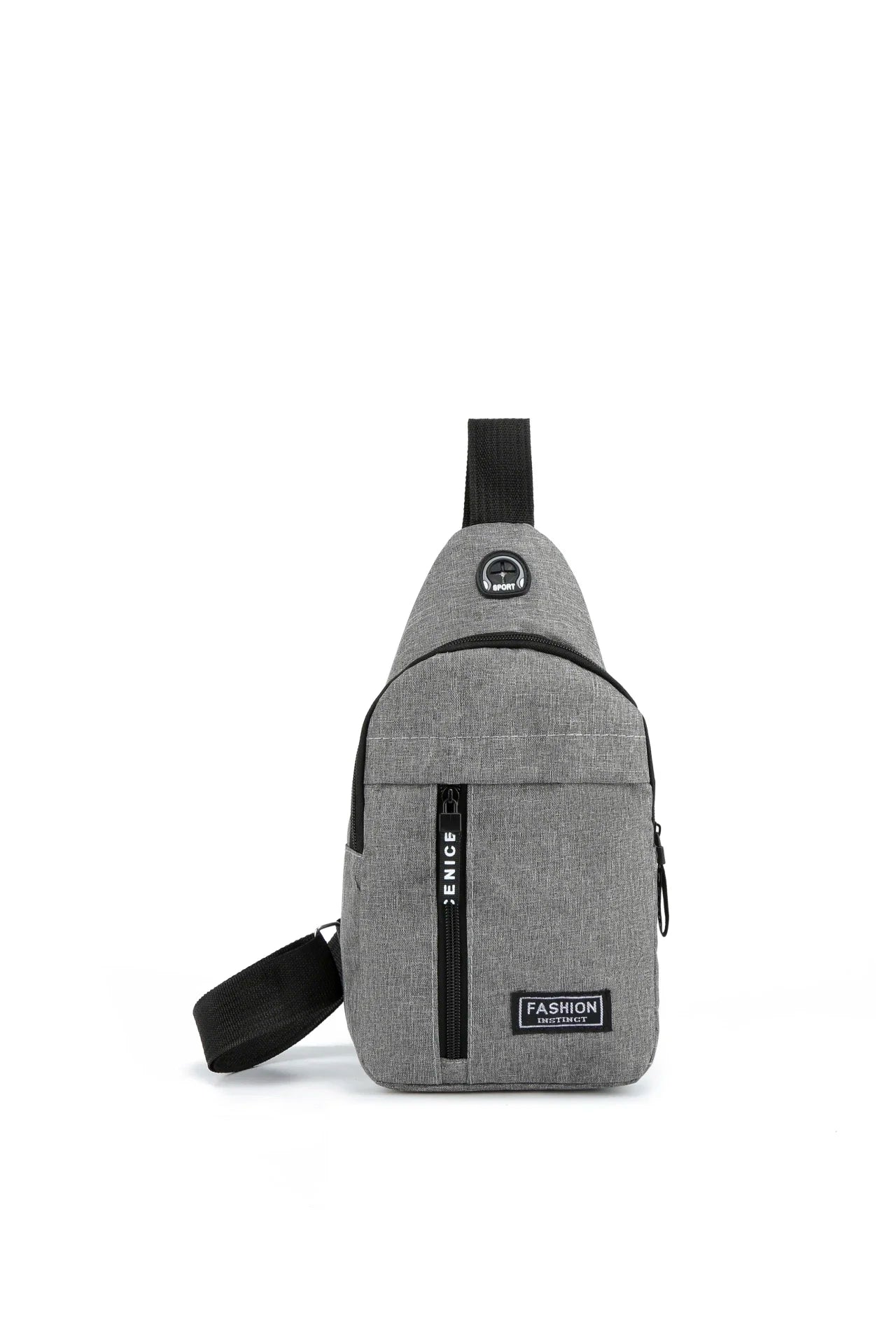 Sac Bandoulière Crossbody Homme — Chest Bag Tendance, Fermeture Éclair, Bleu Gris Noir | CLEVI Paris