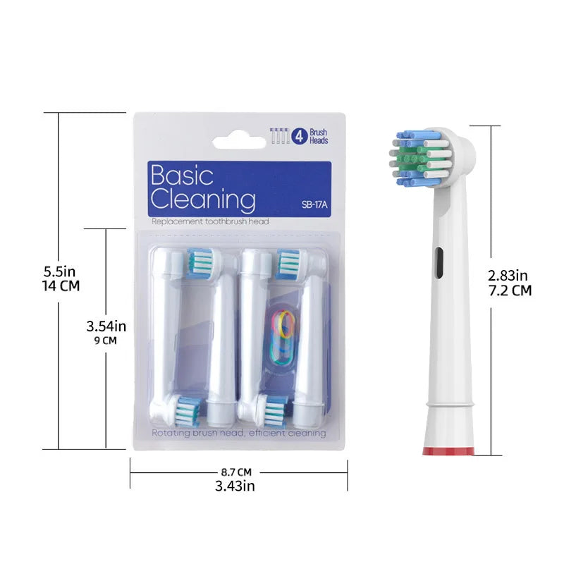 Têtes de Remplacement Brosse à Dents Électrique | Compatible Oral-B D100 D25 D30 D32 – CLEVI Paris