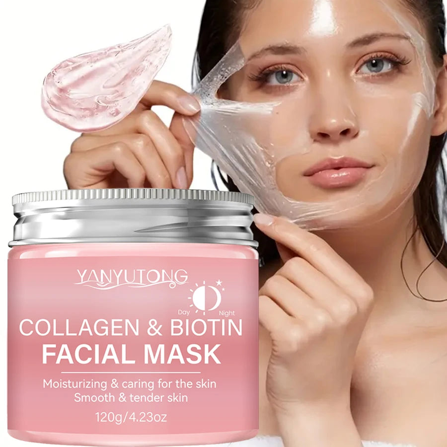 Masque Peel au Collagène & Biotine – Hydratation Profonde Jour & Nuit, Soin Éclatant