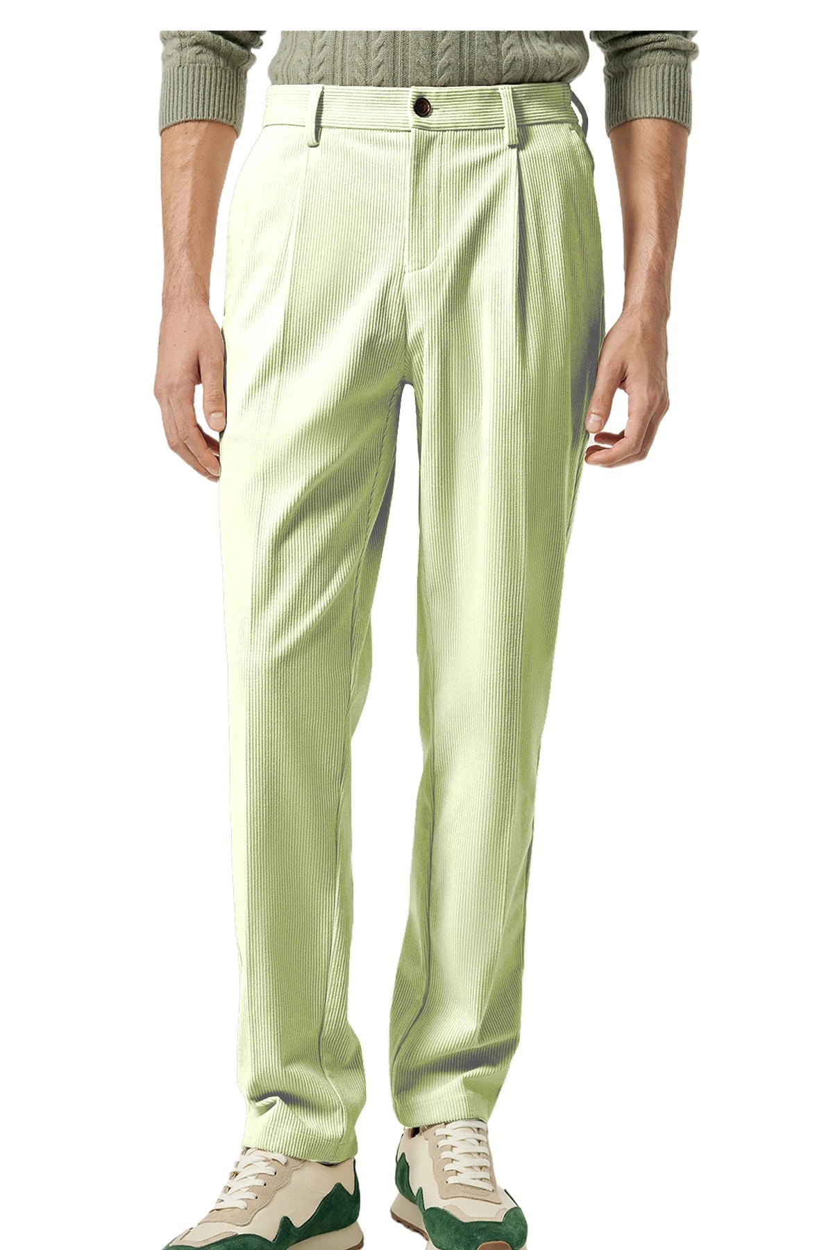 Pantalon homme en velours côtelé taille haute – CLEVI Paris