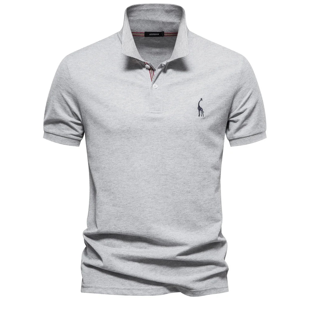 Polo Homme AIOPESON Coton Manches Courtes – Broderie, Anti-Boulochage