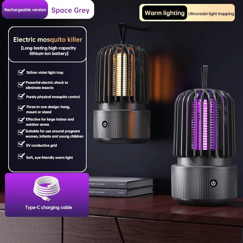 Lampe Anti-Moustiques 2-en-1 1200mAh Rechargeable Lumière UV Choc Électrique Intérieur Extérieur 2026 – CLEVI Paris