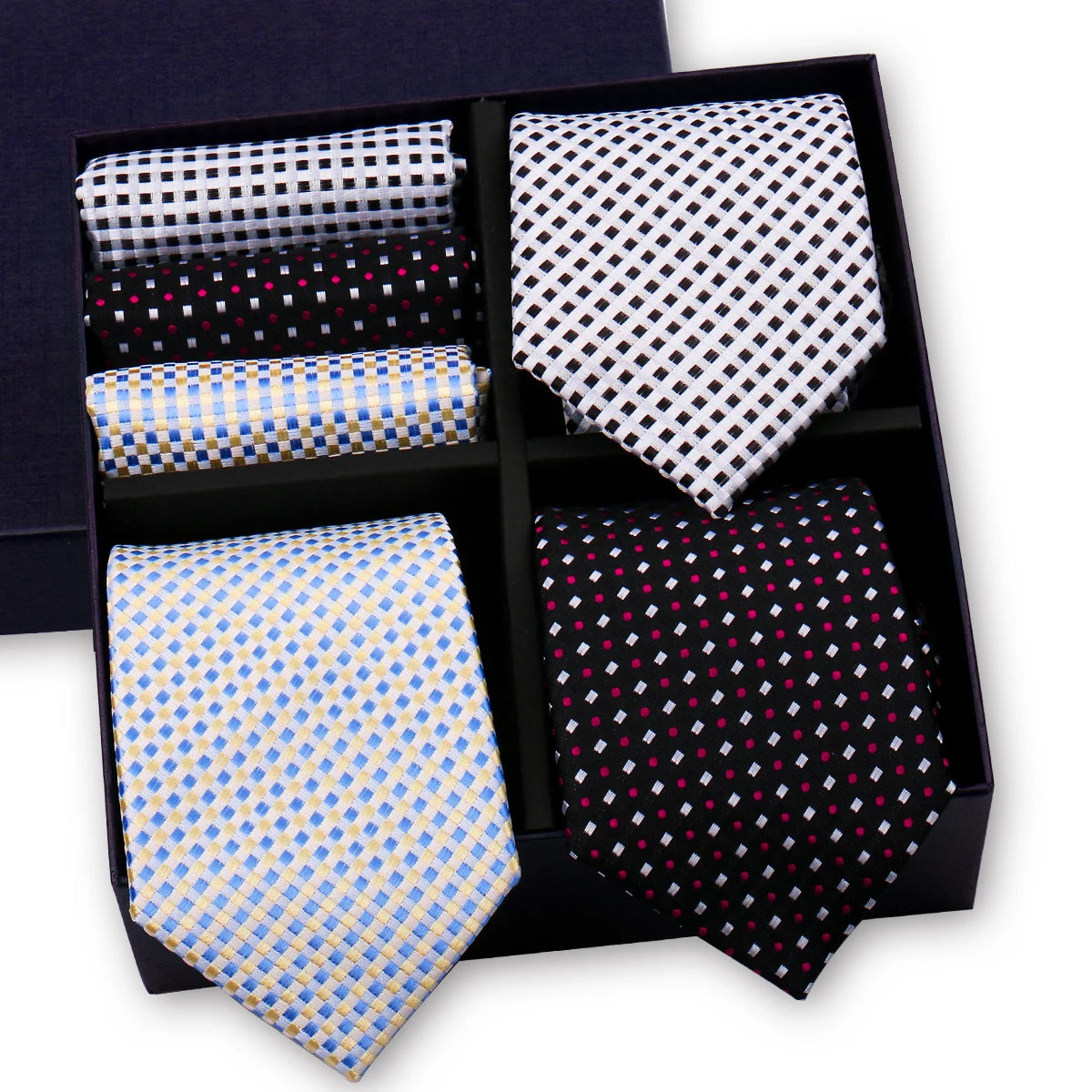 Coffret 3 cravates unisexes avec pochettes – CLEVI Paris