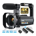 Caméscope MELCAM 4K 60fps 48MP – Vision Nocturne IR, WiFi, Écran Tactile 270°, Stabilisateur, Micro, Télécommande 2,4G – CLEVI Paris