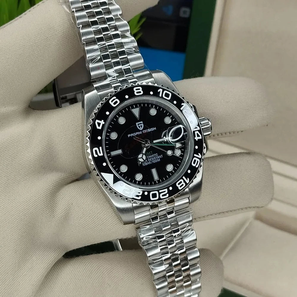 Montre GMT Automatique Homme Pagani Design PD-1662 Saphir Lunette Céramique 100m – CLEVI Paris