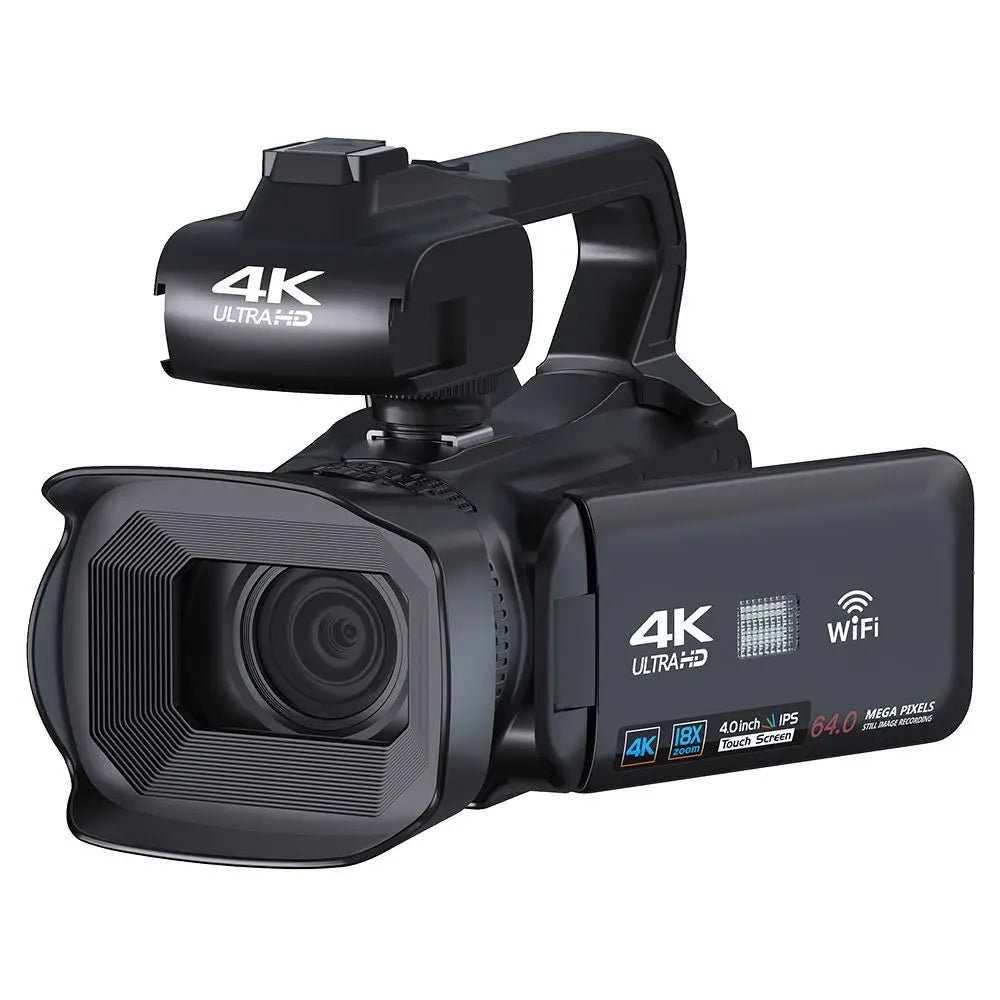 Caméscope Professionnel 4K 64MP KOMERY RX200 – Écran Tactile 4", WiFi, Zoom 18x, Live Streaming