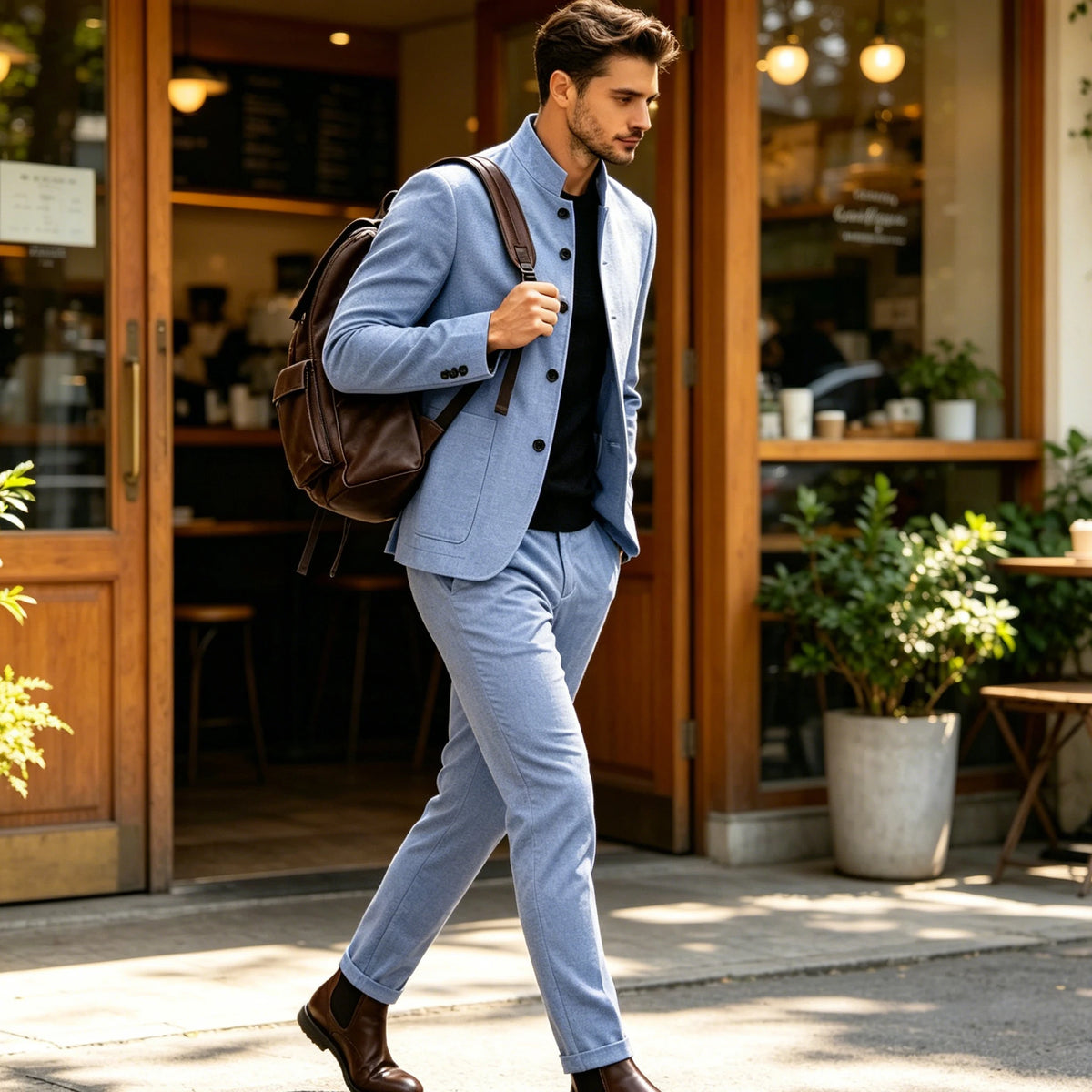 Costume homme 2 pièces col montant – CLEVI Paris