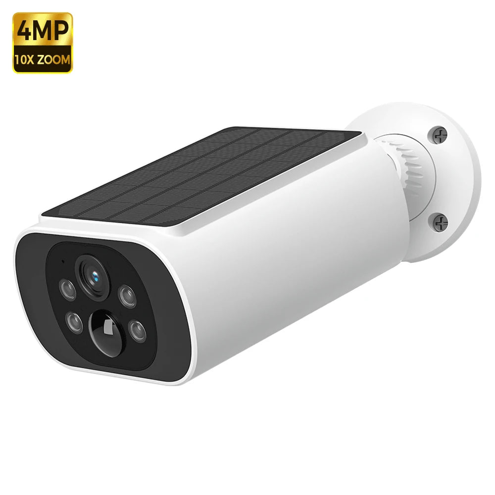 Caméra Surveillance Solaire 2.5K WiFi ALEVIO – IP67, Vision Nocturne Couleur, Détection IA, Alexa