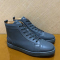 Sneakers Montantes Cuir Véritable Bleu Homme – Semelle Rouge, Lacets, Imperméable, Tailles 35-48 – CLEVI Paris