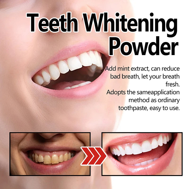 Poudre Blanchissante Naturelle – Nettoyage Profond, Dents Éclatantes & Haleine Fraîche 50g