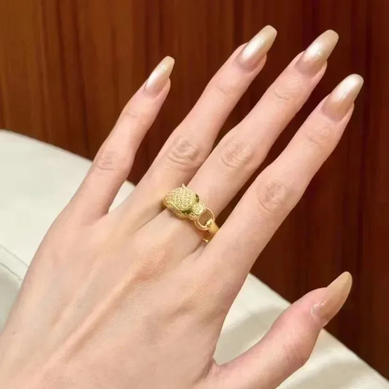 Bague Tête de Léopard Plaqué Or 18K Unisexe – CLEVI Paris