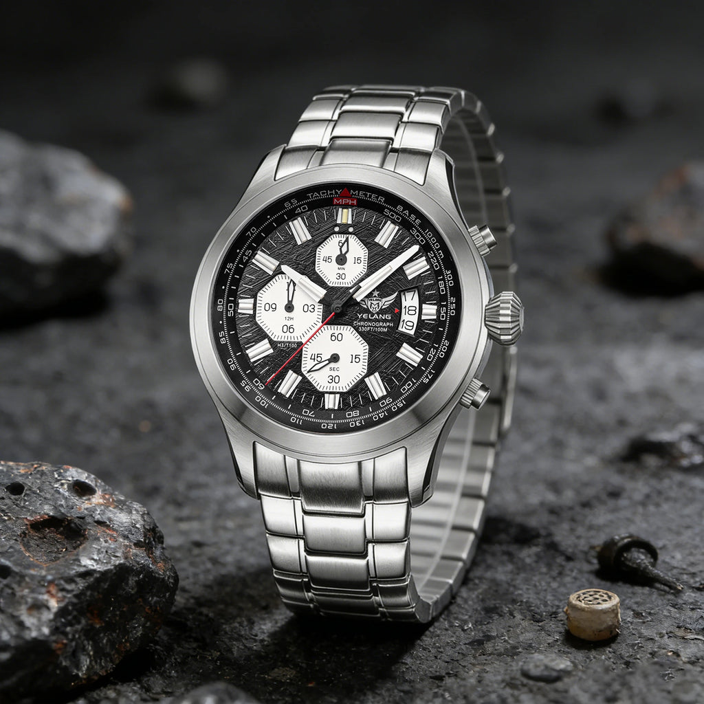 Montre Quartz Homme YELANG V1029S – 42mm, Miyota OS10, Saphir & Étanche 100m