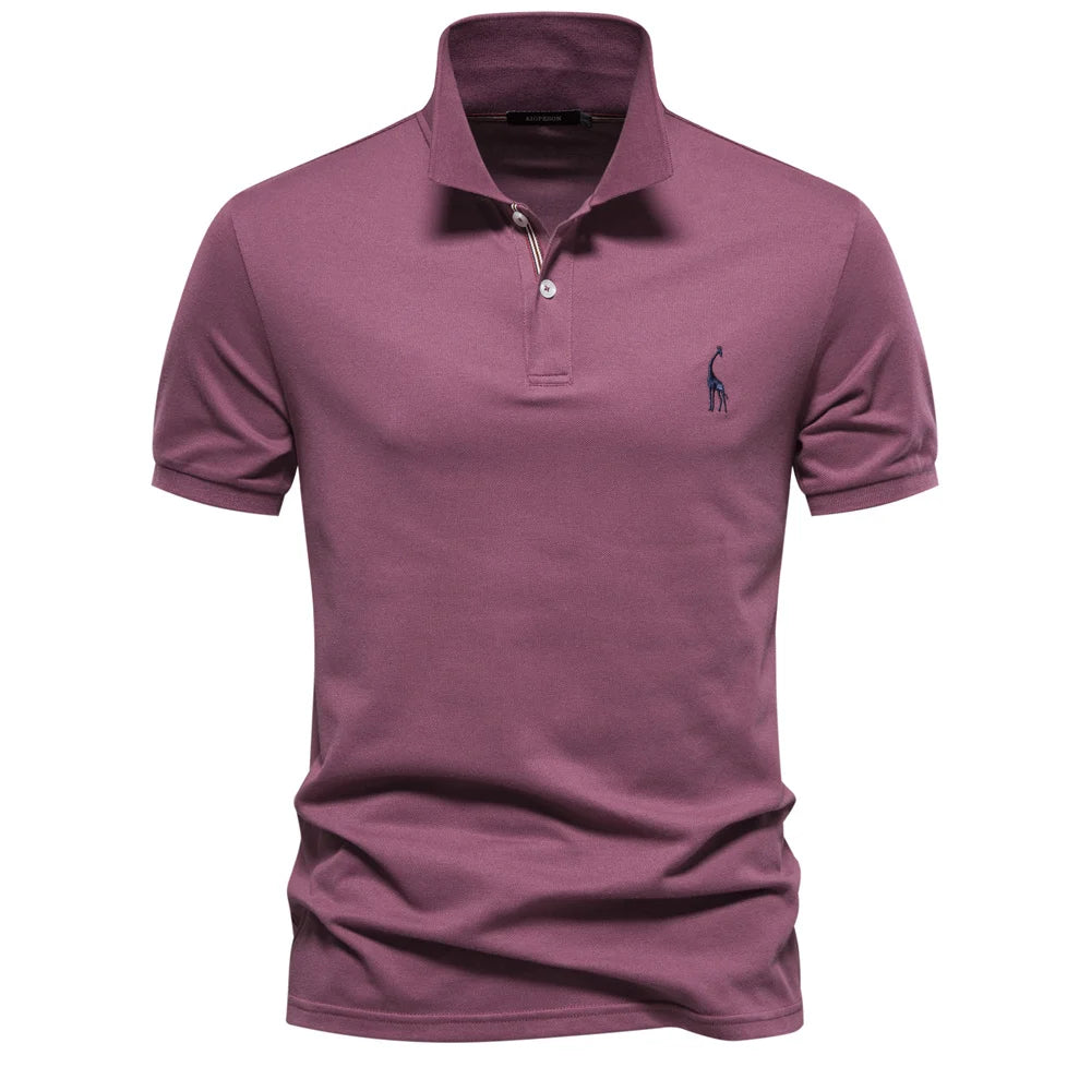 Polo Homme AIOPESON Coton Manches Courtes – Broderie, Anti-Boulochage