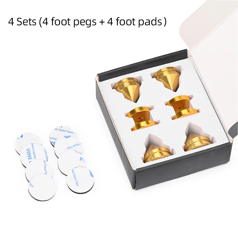 ERUMPENT Pieds Enceinte HiFi Aluminium Anti-Vibration Lot de 4 – CLEVI Paris