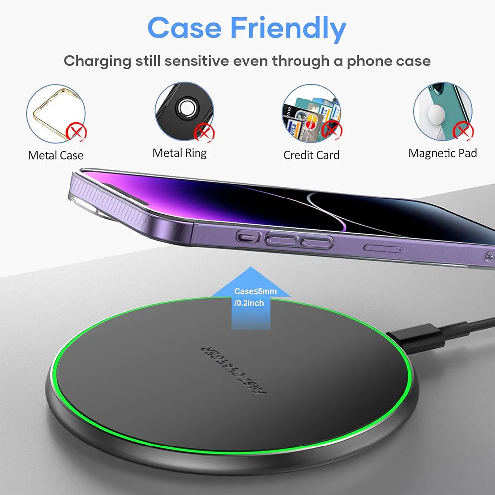 Chargeur Sans Fil Rapide 15W Universel — CLEVI Paris