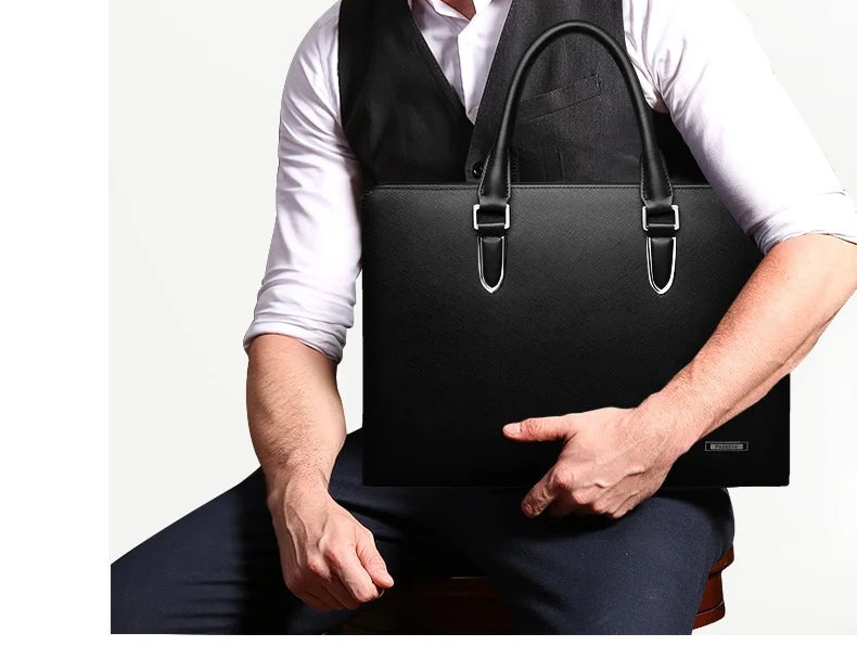Serviette Cuir Véritable Homme Padieoe NB151226 Rigide Business – CLEVI Paris