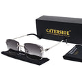 Lunettes de Soleil Rectangulaires Sans Monture Punk CATERSIDE – Verres Dégradés UV400 – CLEVI Paris