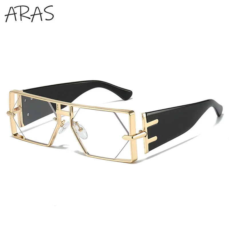 Lunettes de Soleil Steampunk Hexagonales Monture Alliage Creusée Dégradé UV400 Unisexe – CLEVI Paris