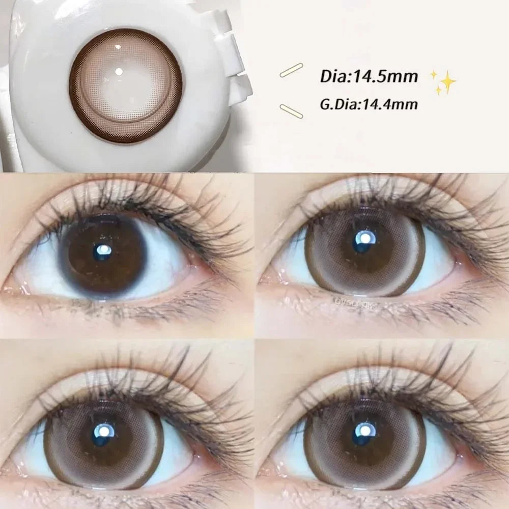 Lentilles de Contact Colorées OVOLOOK Pearl Series – Correction Myopie, 10 Teintes, Port 6 Mois