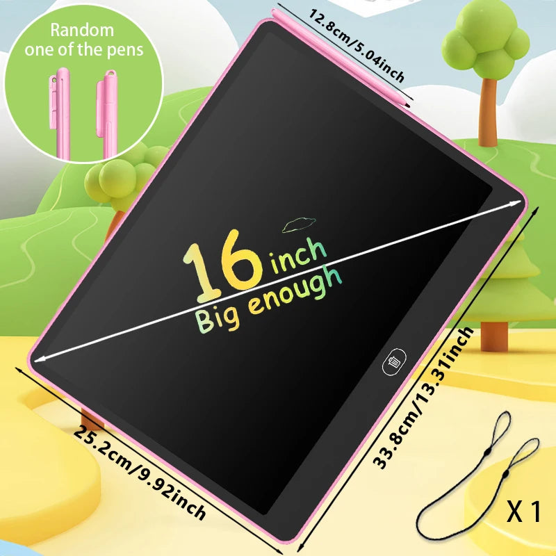 Ardoise LCD Enfant RSP Tablette Dessin Éducative 11/13/16 Pouces 3-8 Ans – CLEVI Paris