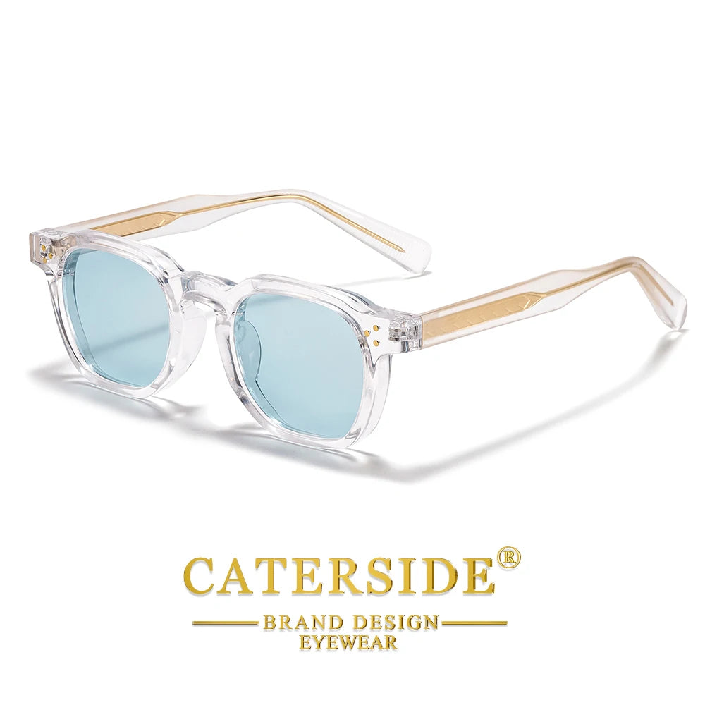 Lunettes de Soleil Carrées Tendance – Branches Personnalisées UV400 Voyage Fête Festival – CLEVI Paris