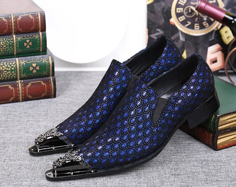 Brogue Homme Cuir Véritable Bout Métal Pointu Slip-On Western Fashion Mariage Soirée 8 Coloris – CLEVI Paris