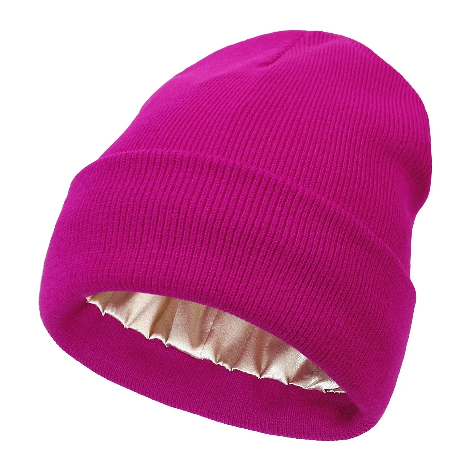 Bonnet Tricoté Doublé Satin Unisexe — CLEVI Paris