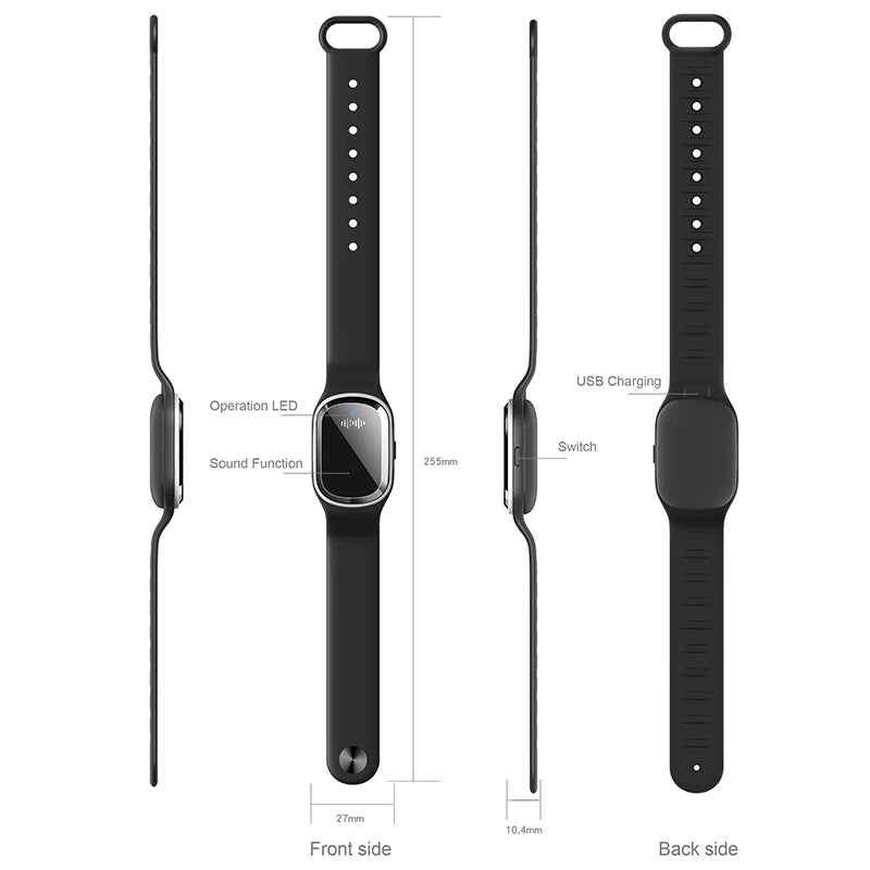 Bracelet Anti-Moustiques Rechargeable USB – Silicone Ajustable, Enfants & Adultes – CLEVI Paris