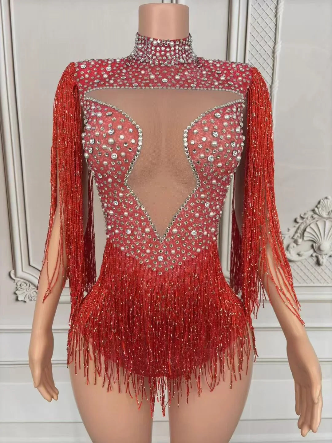 Costume de danse latine à franges femme – CLEVI Paris