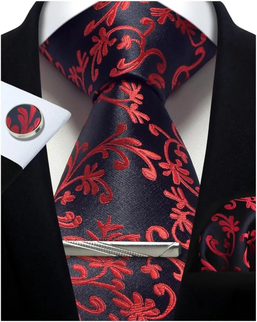 Ensemble cravate homme 4 pièces paisley – CLEVI Paris