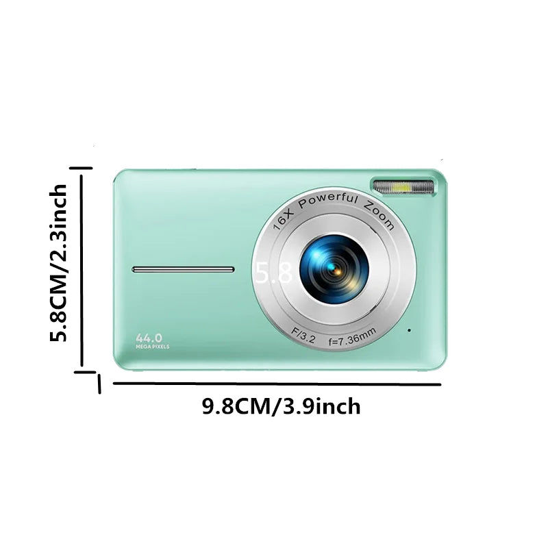Appareil Photo Numérique Compact 44MP – Vidéo 1080P Zoom 16x Écran 2,4" Webcam Anti-Shake Enfants Débutants – CLEVI Paris