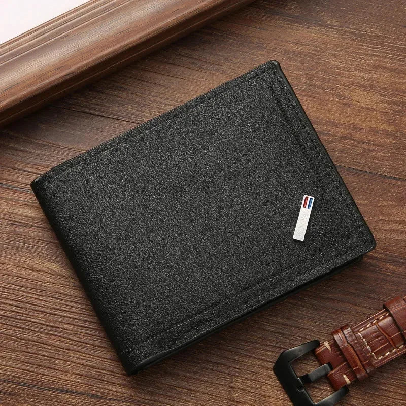 Portefeuille Homme Fin Cuir PU | Format Court, Minimaliste, Porte-Cartes & Billets, 3 Coloris – CLEVI Paris