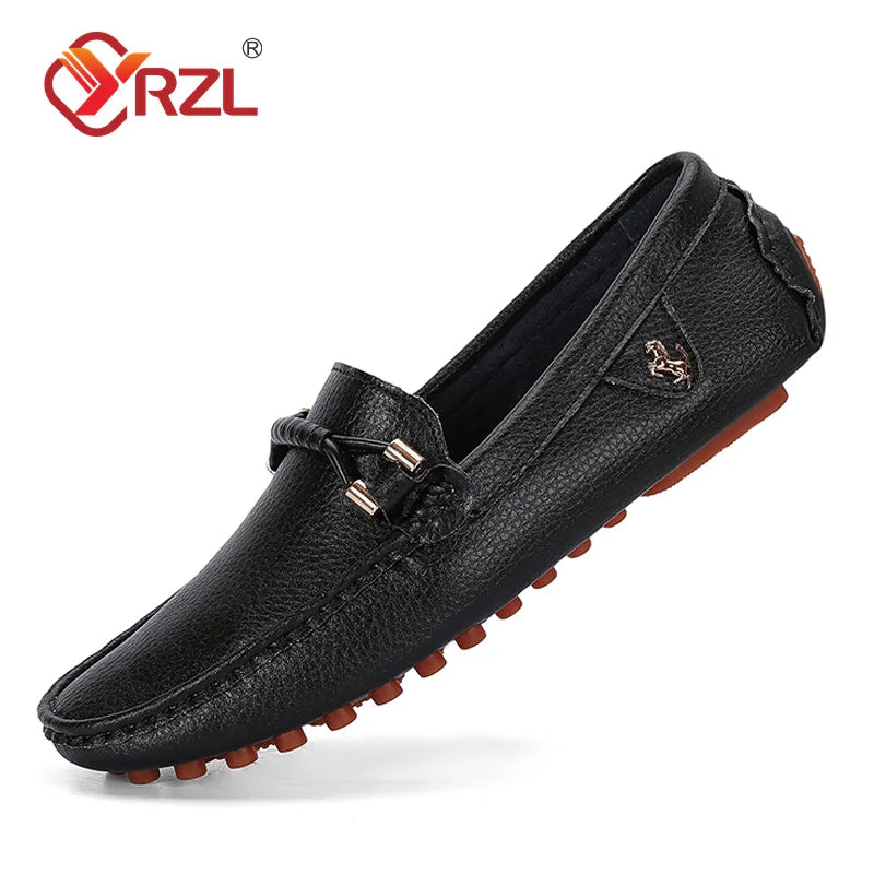 Mocassins Homme Cuir PU YRZL – Chaussures Plates Slip-On Respirantes Grande Taille 37-48 – CLEVI Paris