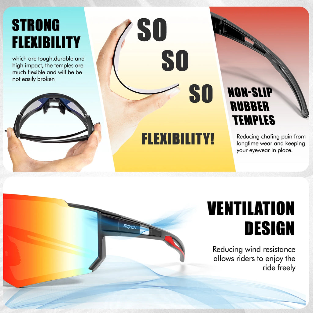 Lunettes de Cyclisme UV400 – Sport & Vélo Homme Femme