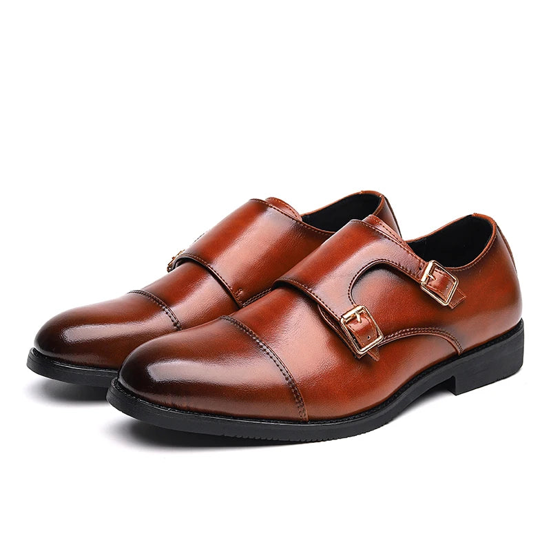 Loafers Homme Cuir Véritable Double Boucle | Slip-On Élégant Casual